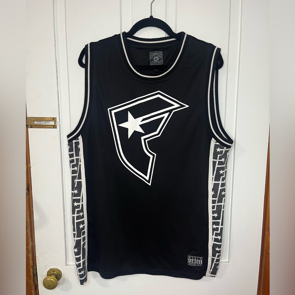 Vintage Famous Stars & Straps Jersey XL Black Y2K Travis Barker Streetwear Rare